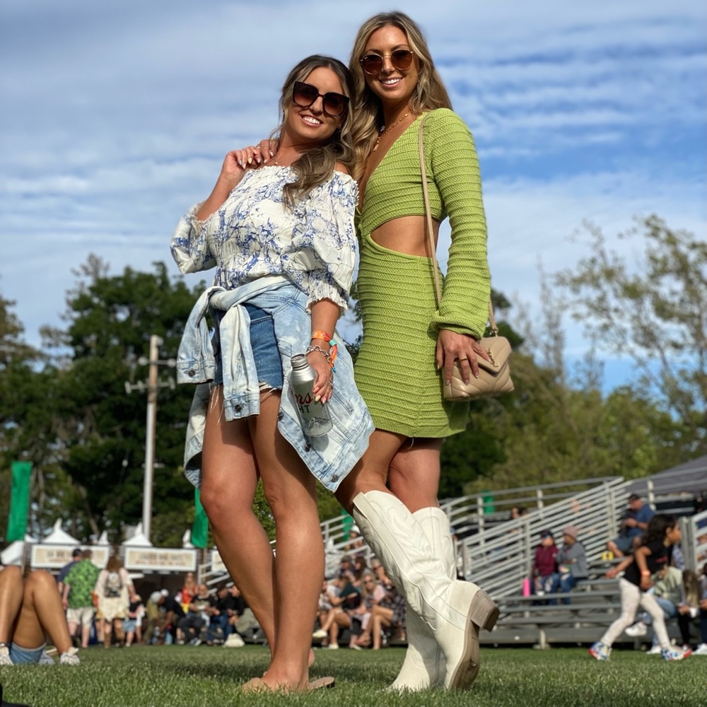 Green cut out sweater dress